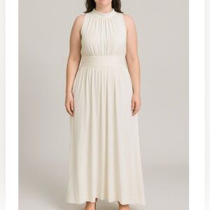 - Azalea brand maxi dress white LG Bridesmaid wedding dress SZ L side zip